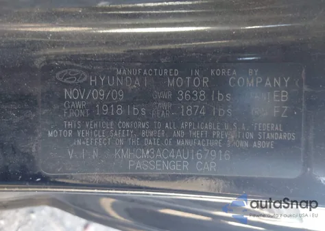 2010 Hyundai Accent Gs из США, поврежденный, VIN KMHCM3AC4AU167916